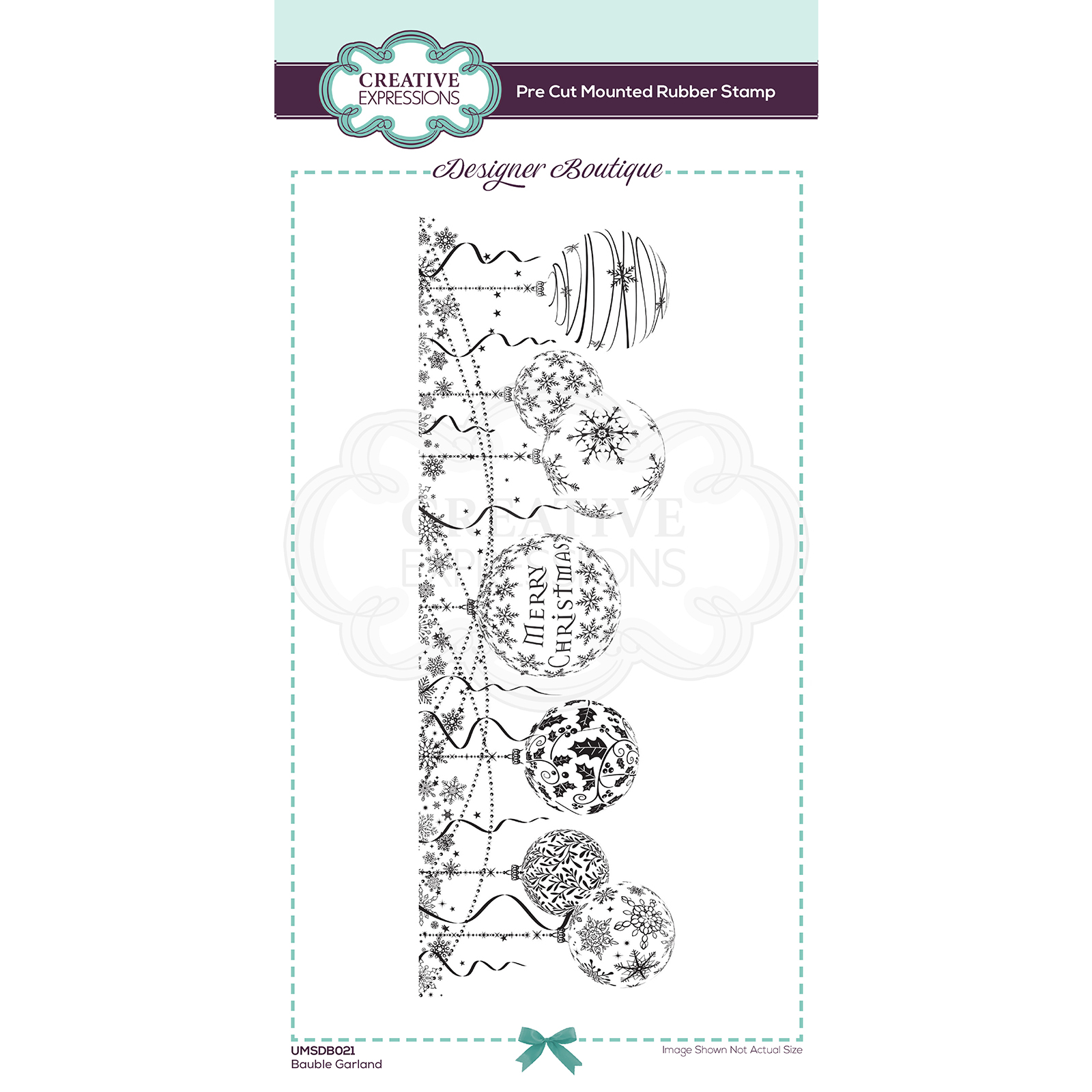 Creative Expressions • Bauble garland rubber stamp