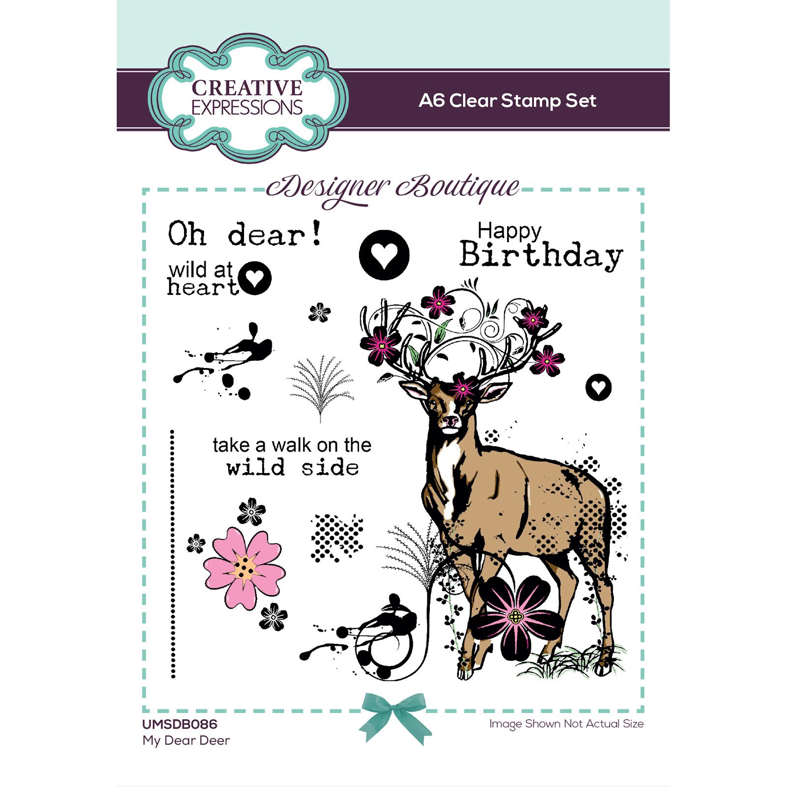 Creative Expressions • Designer boutique Woodland walk collection A6 clear stamp set My dear deer