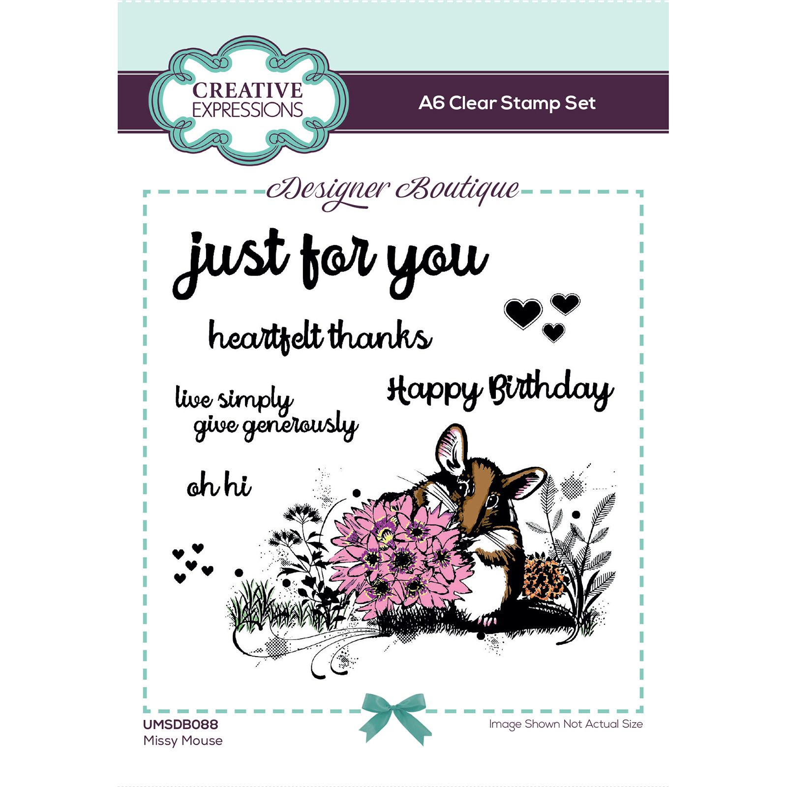 Creative Expressions • Designer boutique Woodland walk collection A6 clear stamp set Missy mouse