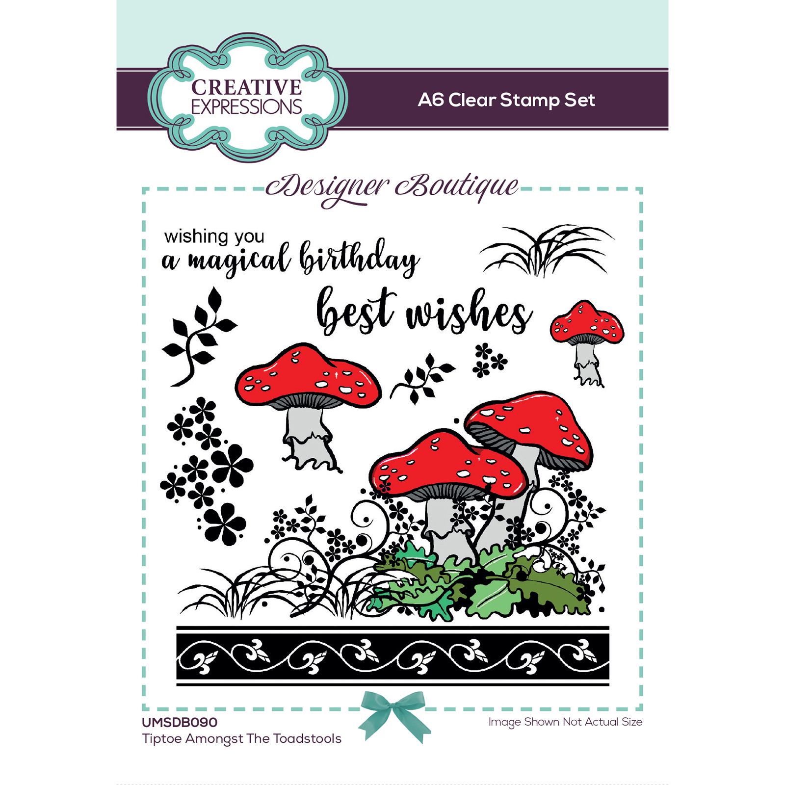 Creative Expressions • Designer boutique Woodland walk collection A6 clear stamp set Tiptoe mongst the toadstools