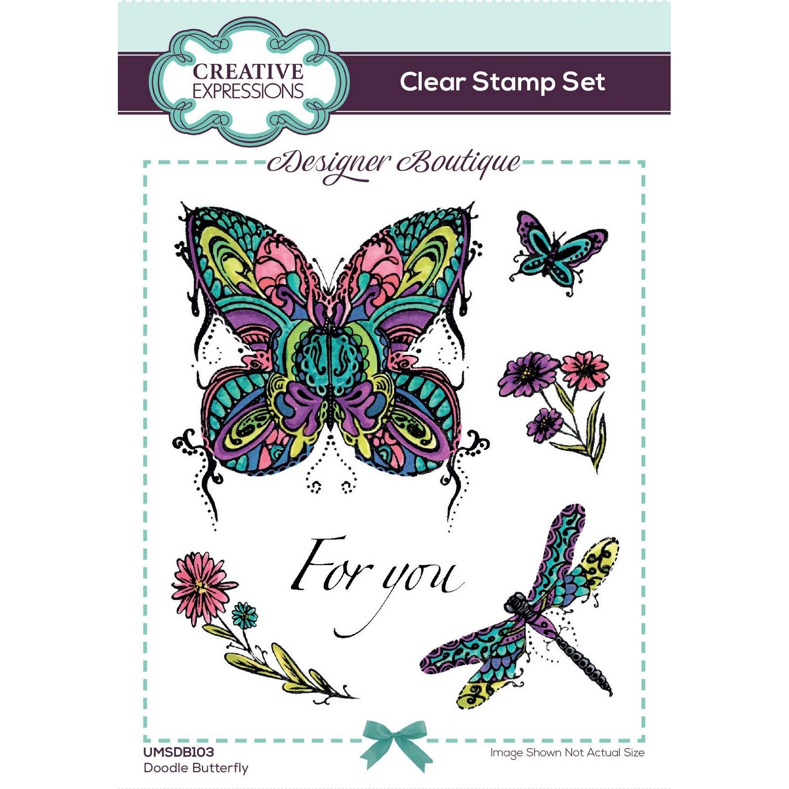 Creative Expressions • Designer Boutique Clear Stamp Set Doodle Butterfly 15,24x10,16cm