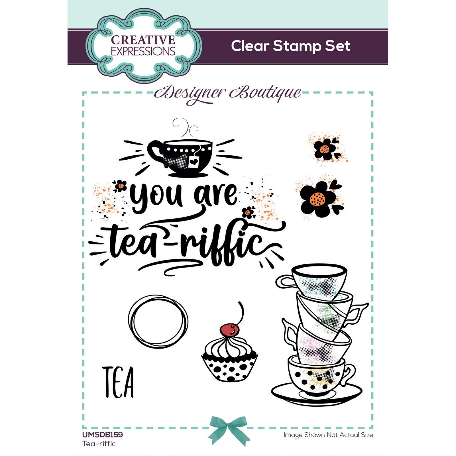 Creative Expressions • Designer Boutique Tampons Transparents Tea-riffic