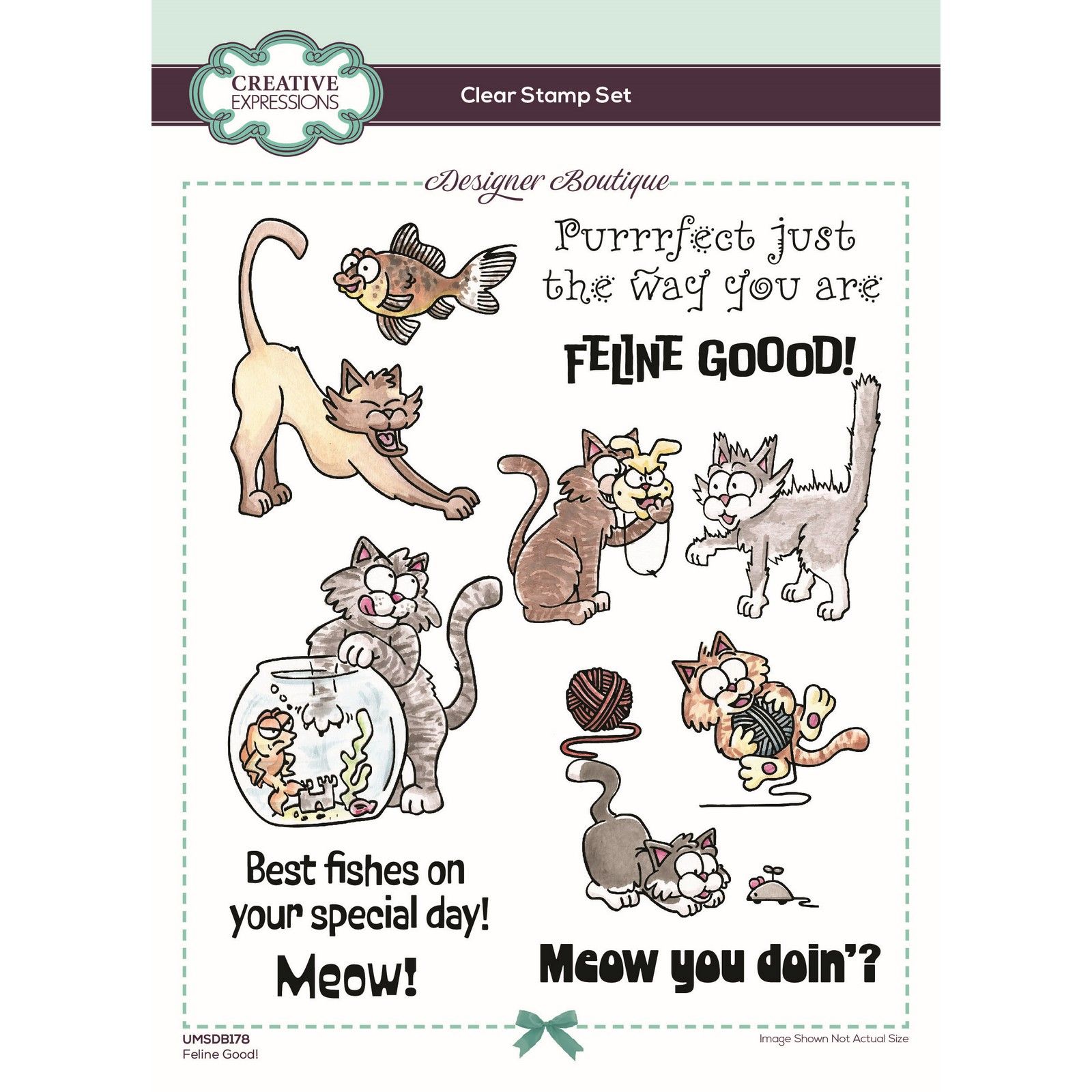 Creative Expressions • Designer Boutique Collection Feline Good! 6 in x 8 in Clear Stamp Set