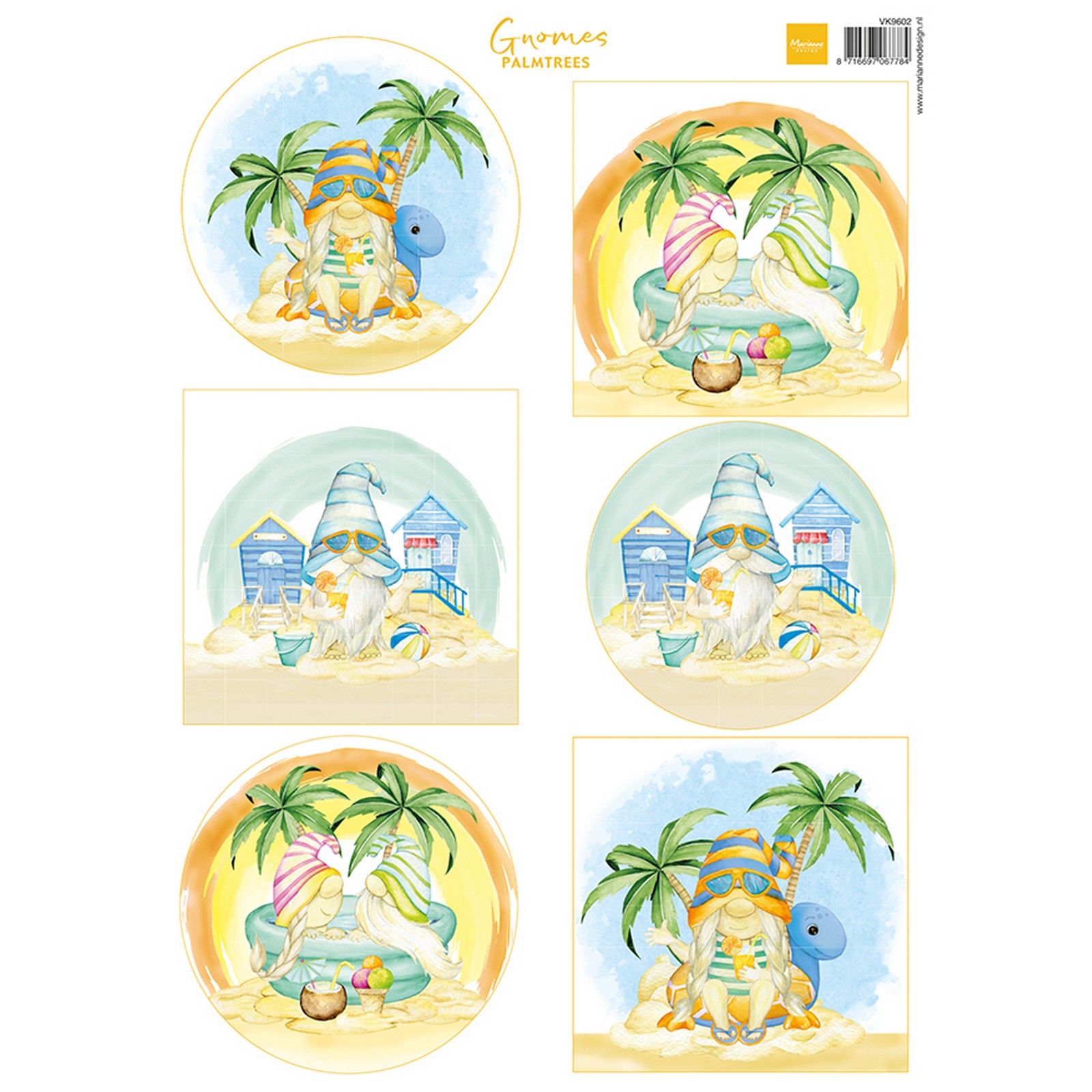 Marianne Design • Hoja de Corte Gnomes on the beach Palmtrees
