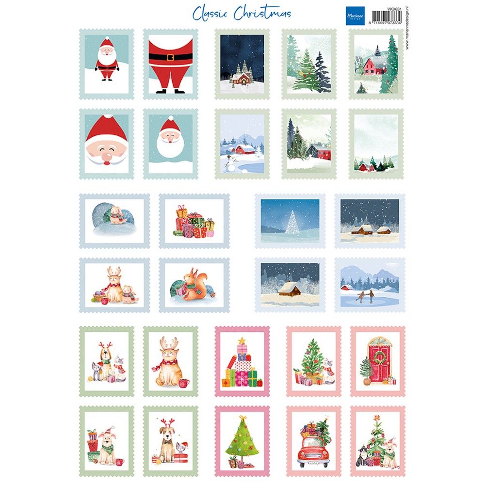 Marianne Design • Cutting Sheet Classic Christmas Stamps