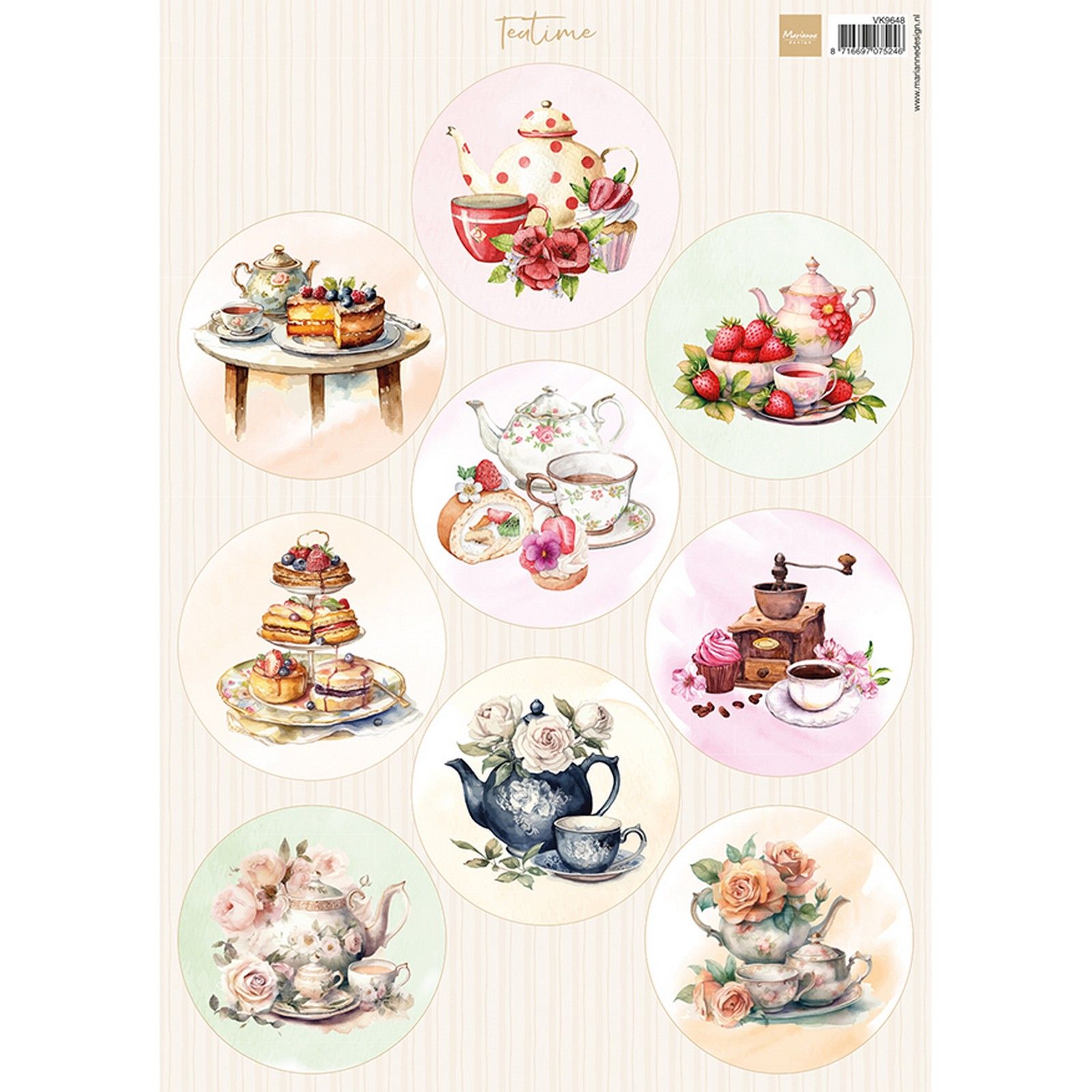 Marianne Design • Knipvellen Circles - Teatime A4