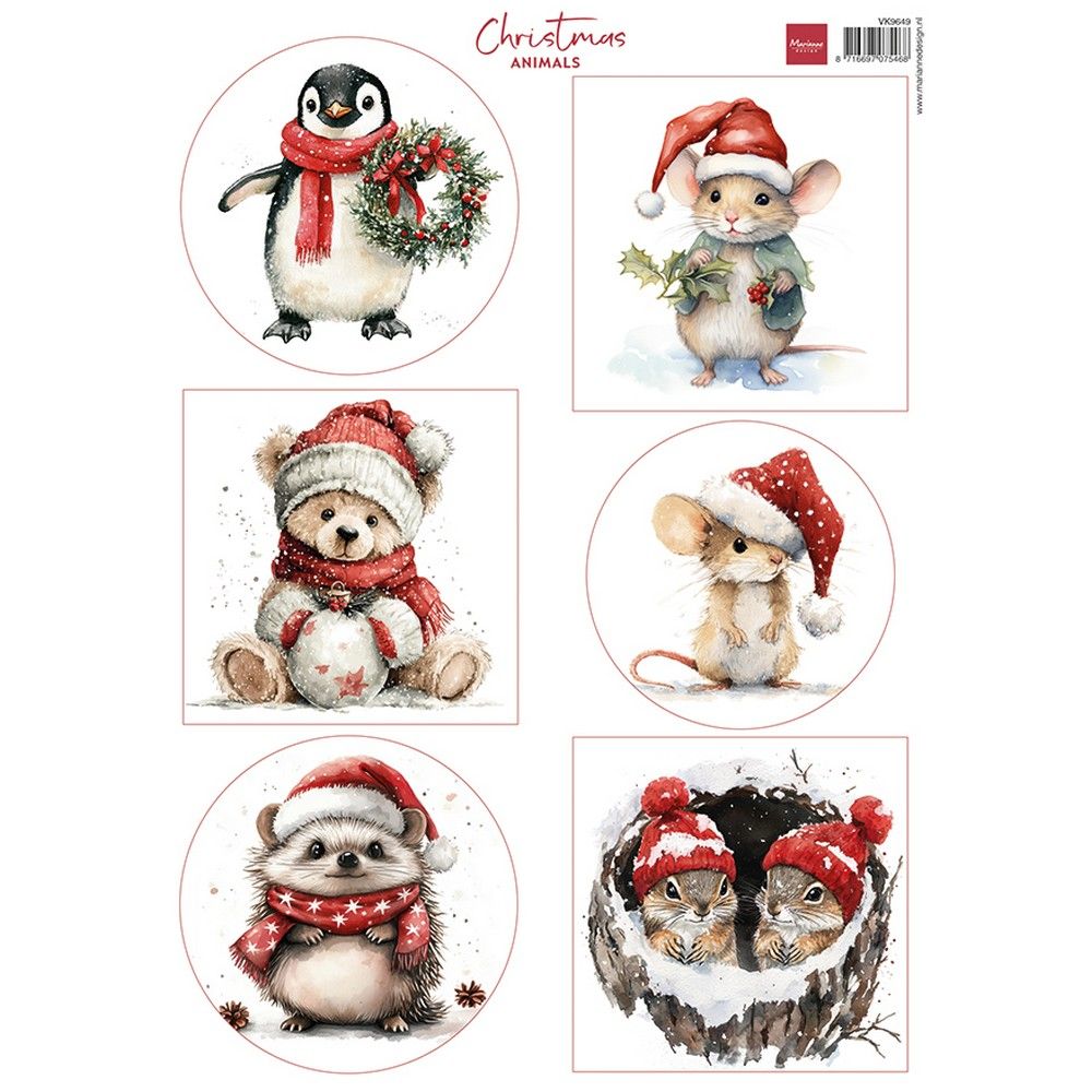 Marianne Design • Cut-out sheets Christmas Animals A4