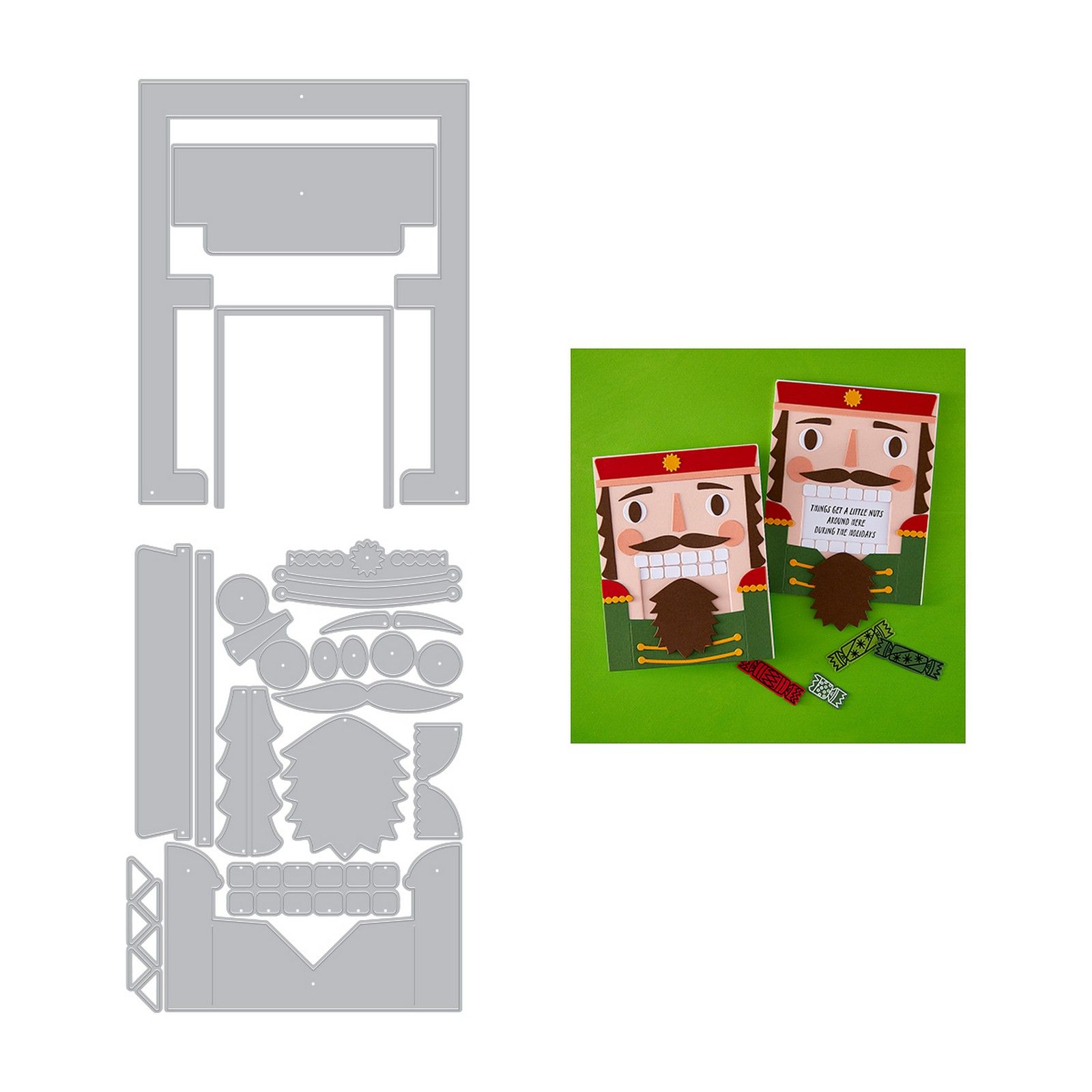 Hero Arts • Fustelle da Taglio Big Mouth Nutcracker & Slider Set Crackin' Christmas A2 17pz