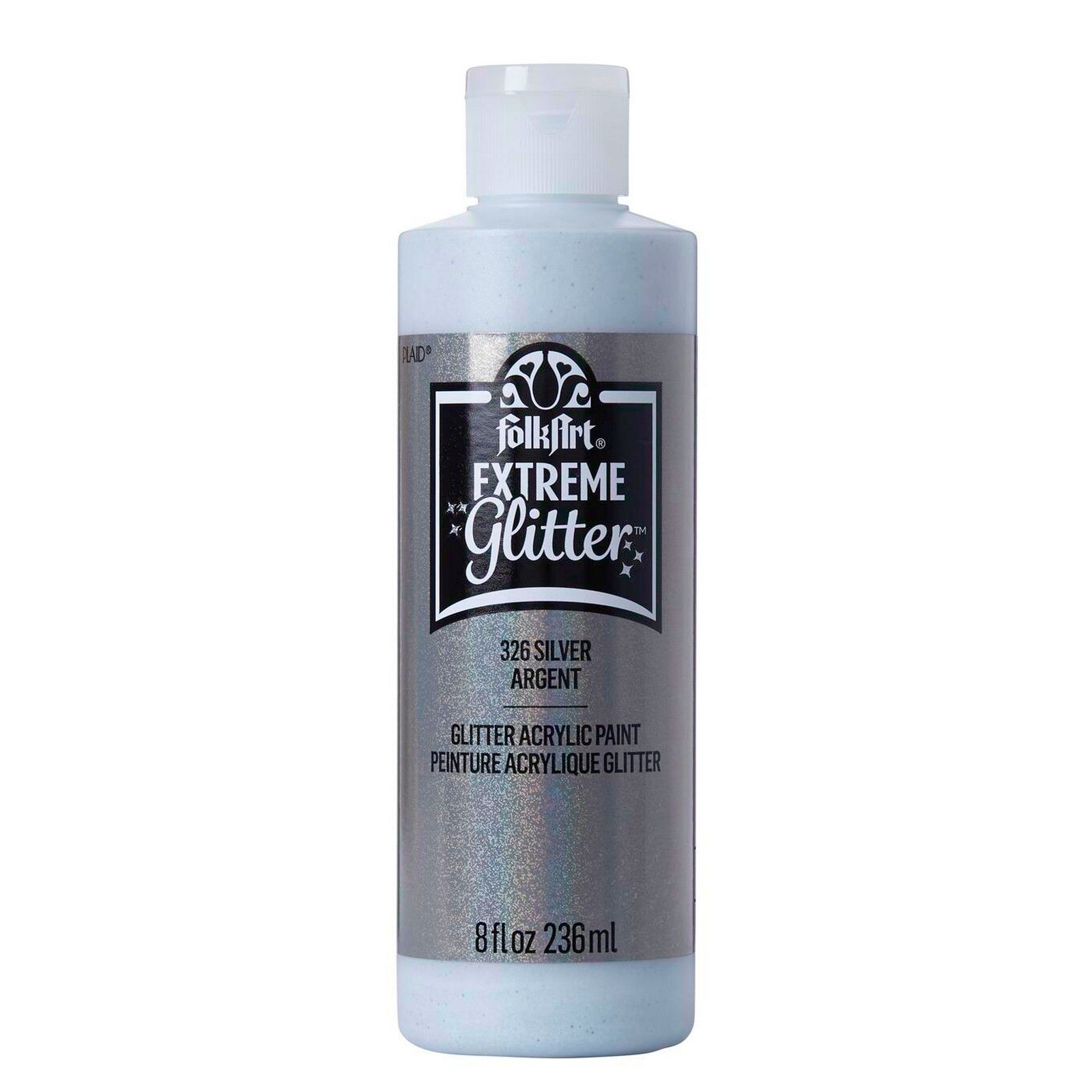 Folkart • Extreme Glitter Acrylic Paint Silver 236ml