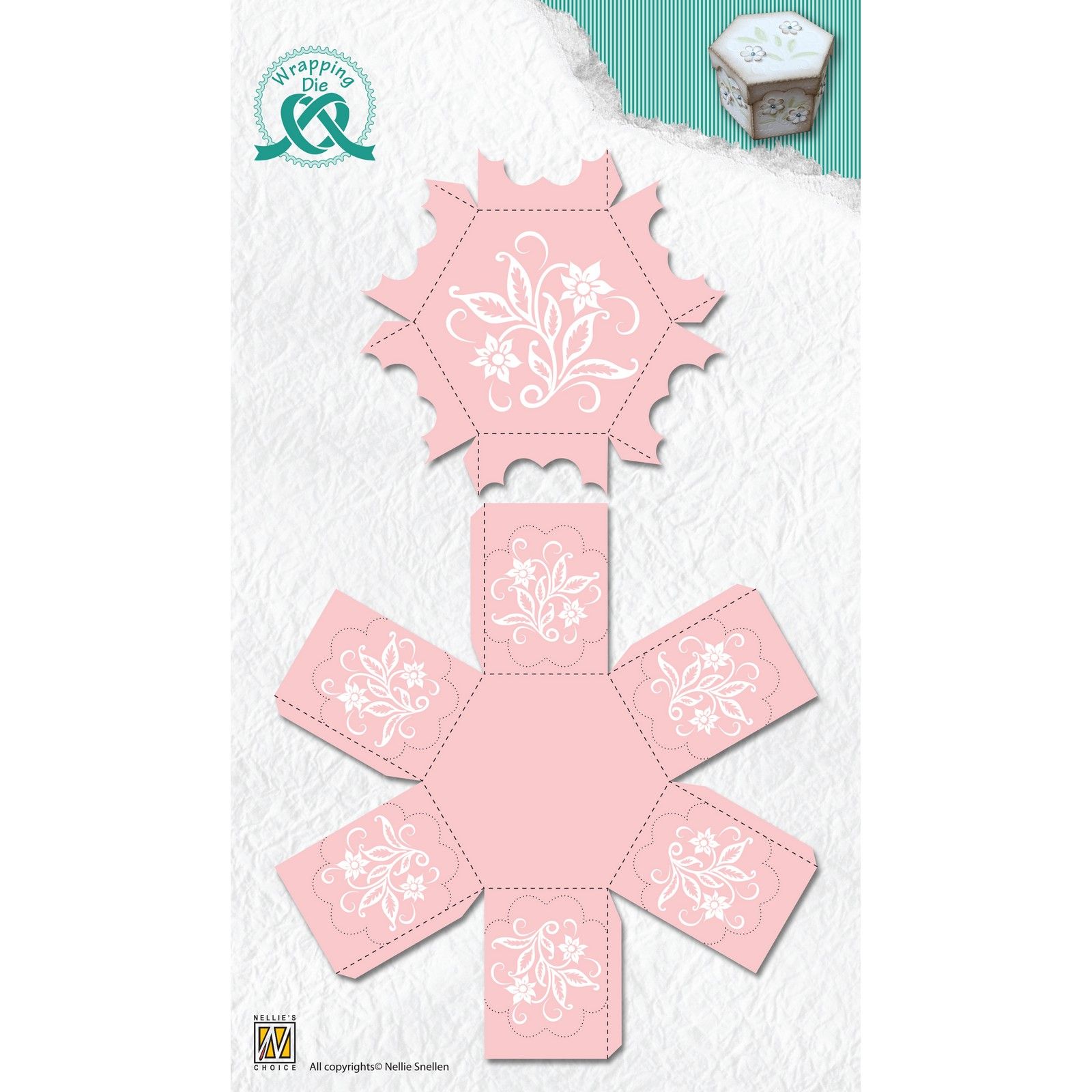 Nellie's Choice • Wrapping Dies Gift Box-6 Hexagonal Box With Lid