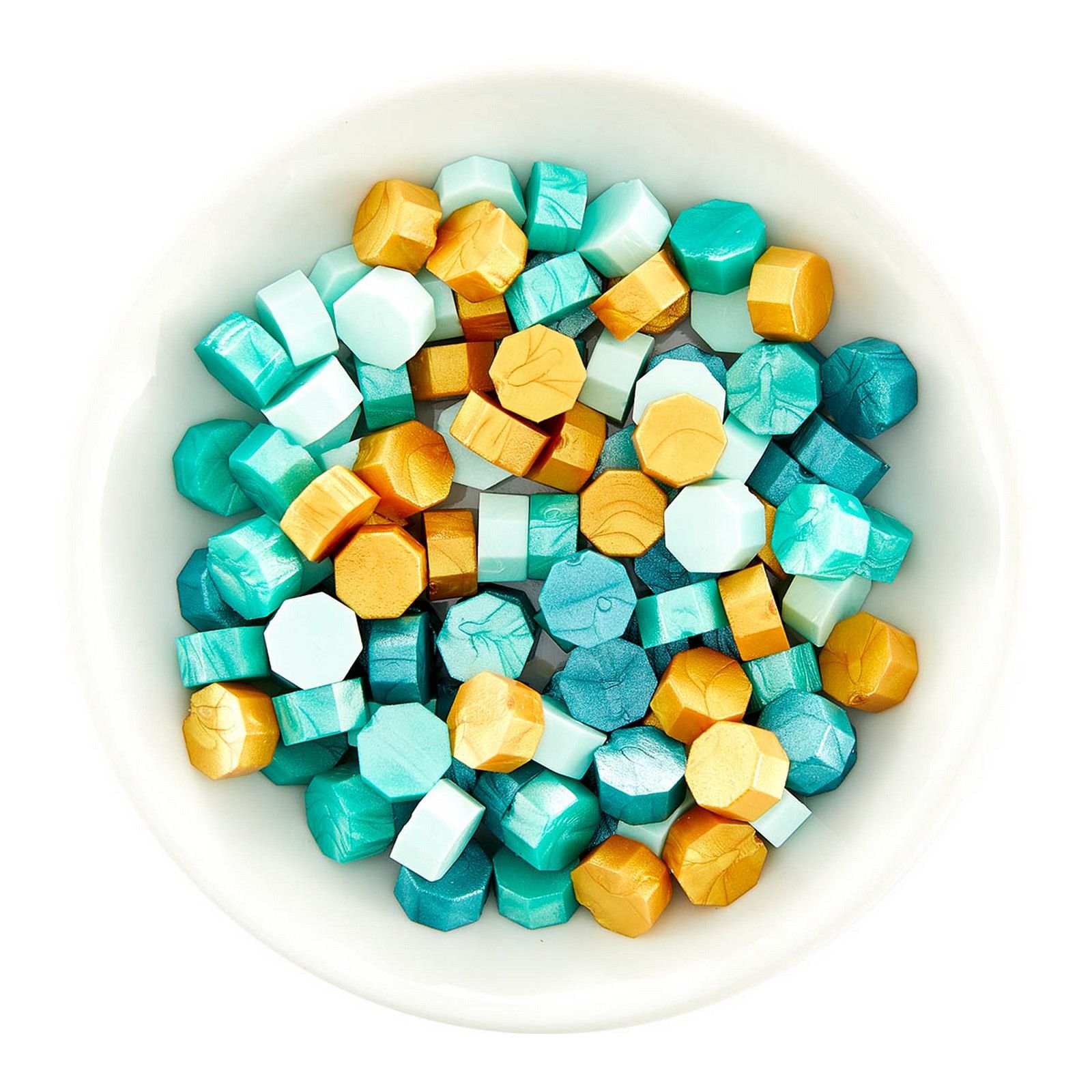 Spellbinders • Perline di cera Mix Teal Oro, Teal, Pastel Aqua & Laguna 100pz