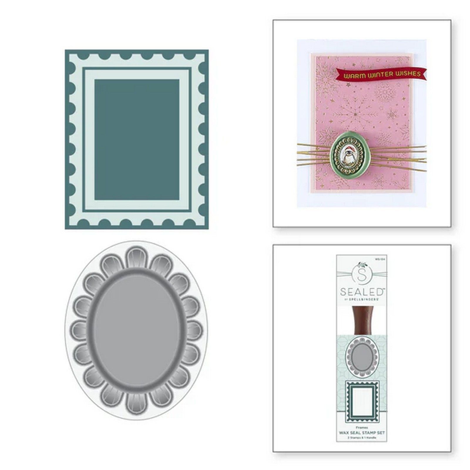 Spellbinders • Sellos de Lacre Marcos Ovalado & Rectangular Latón 2,5x3,2cm Latón 2uds