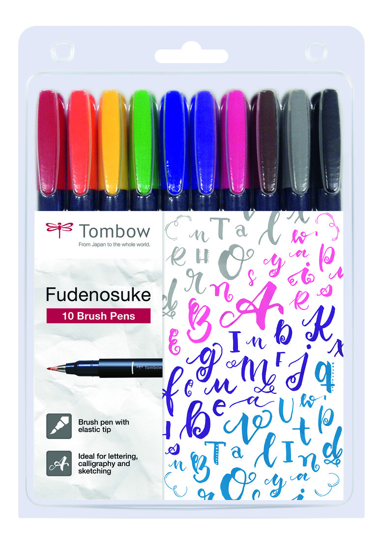 Tombow •  Fudenosuke brushpen hard tip 10pcs