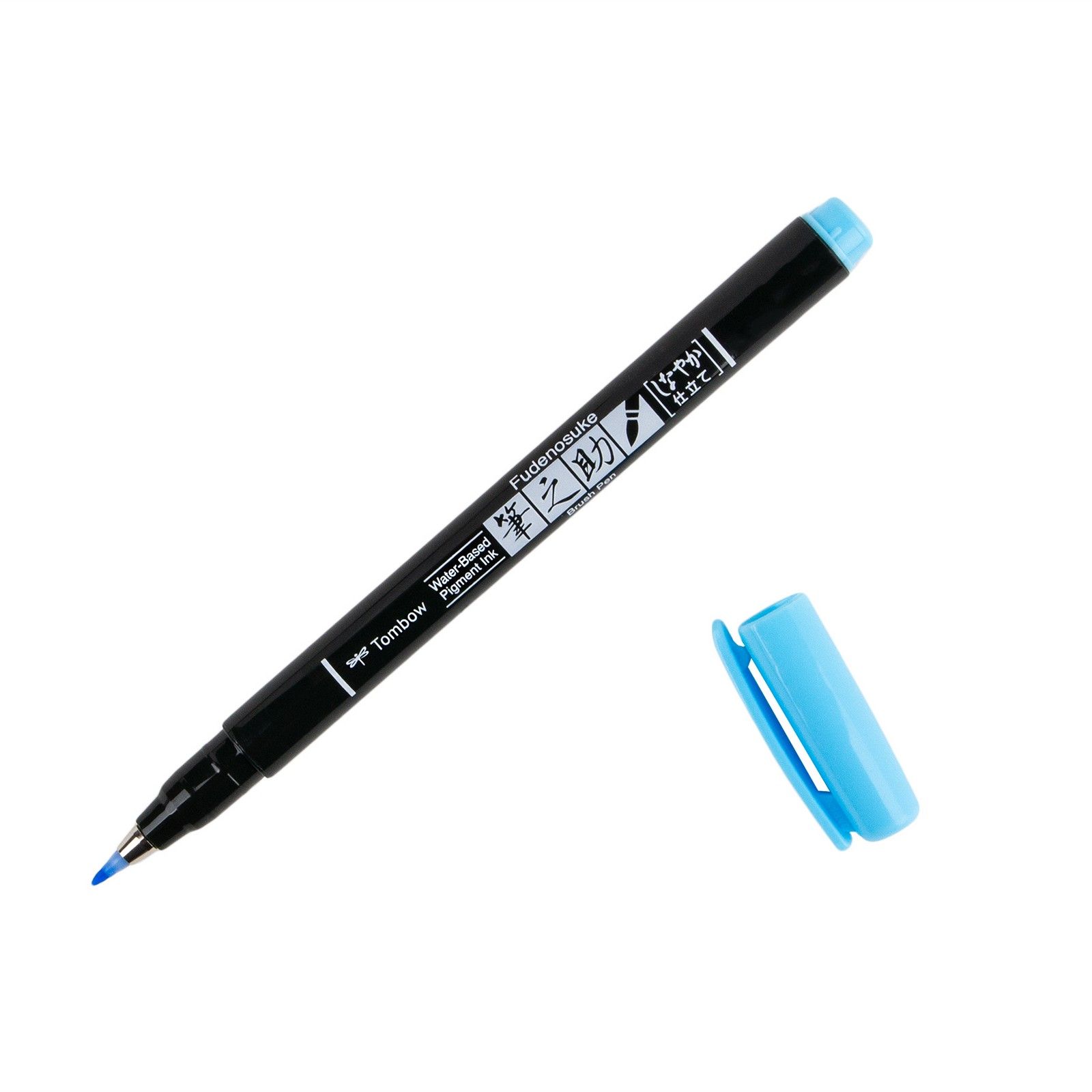 Tombow • Brush Pen Fudenosuke pastel for black paper, Light blue