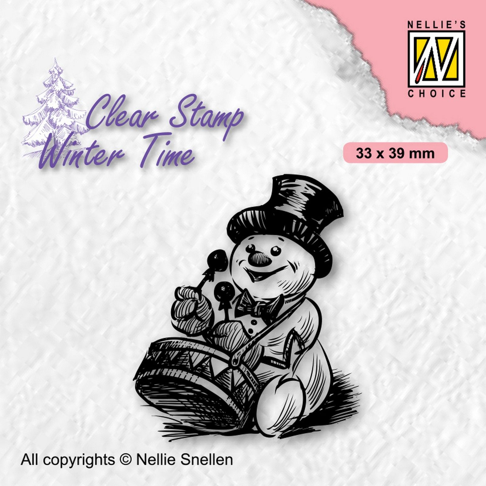 Nellie's Choice • Winter Time Silikonstempeln Shy Snowman Winter Time Silikonstempeln Snowman with Drum