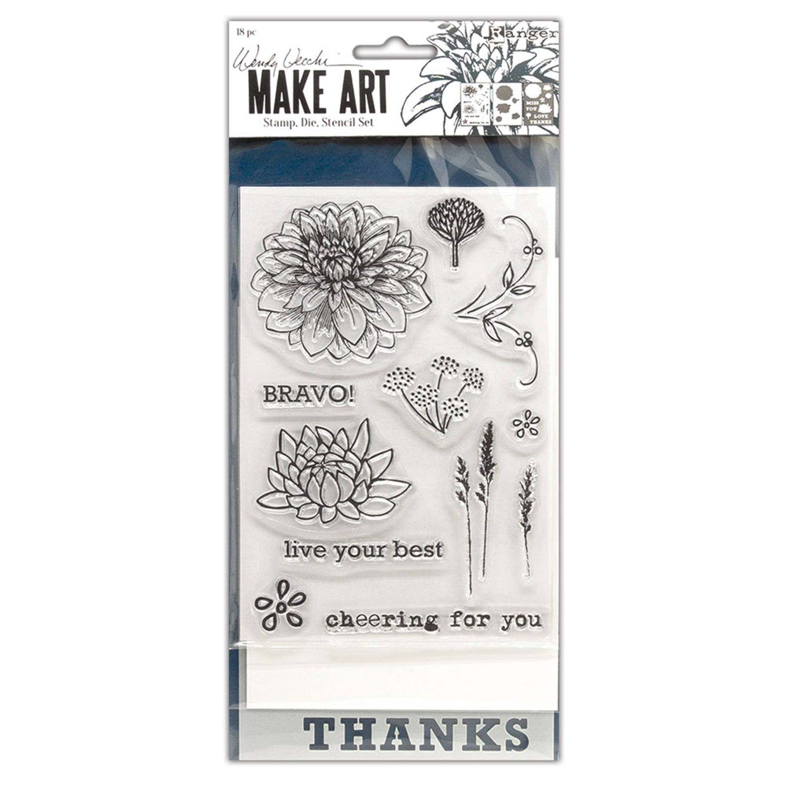 Ranger • Make art Stamp, die & stencil set Bravo