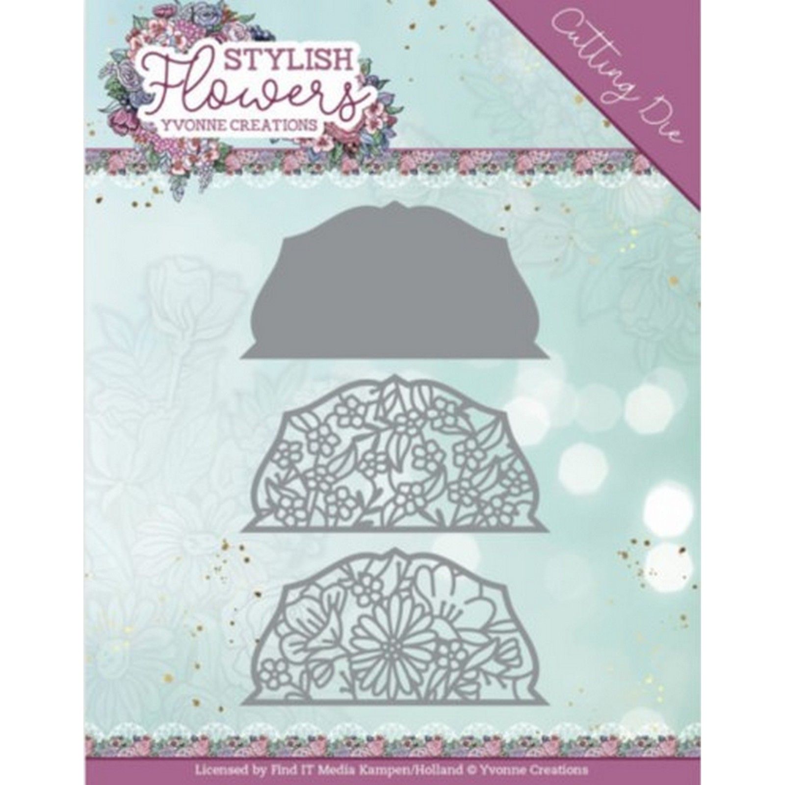 YCD10267  Dies - Yvonne Creations - Stylisch Flowers - Flower Semicircle