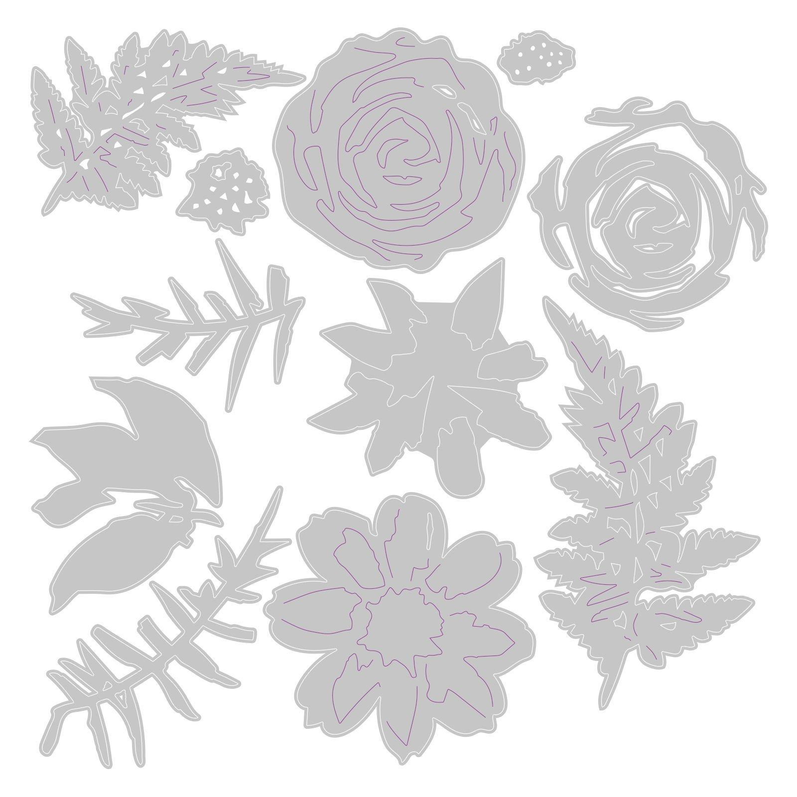 Sizzix Thinlits Die Set 6PK - Floral Favour Box | MELHOR ARTE