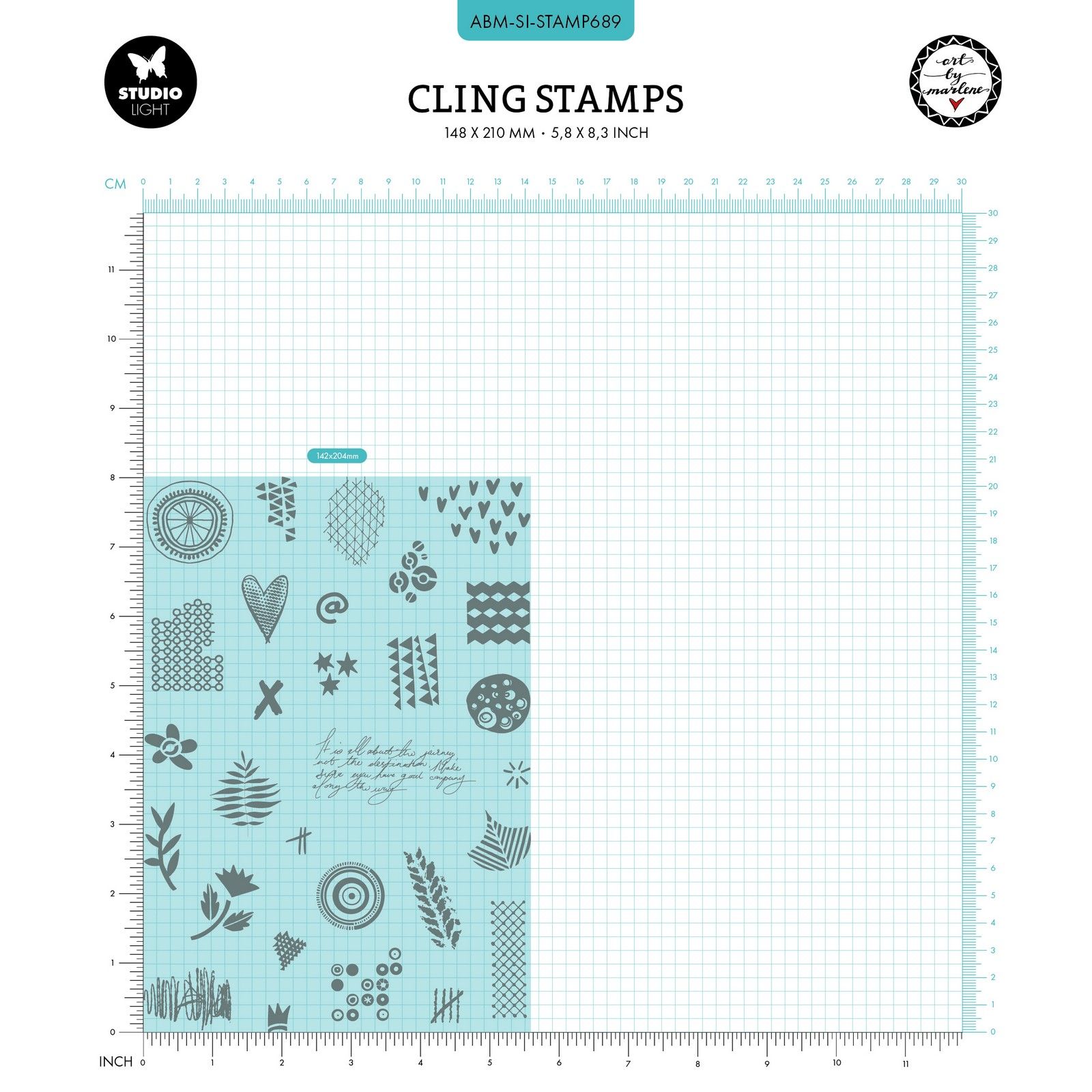 Studio Light • Signature Collection Cling Stamp Journaling deco