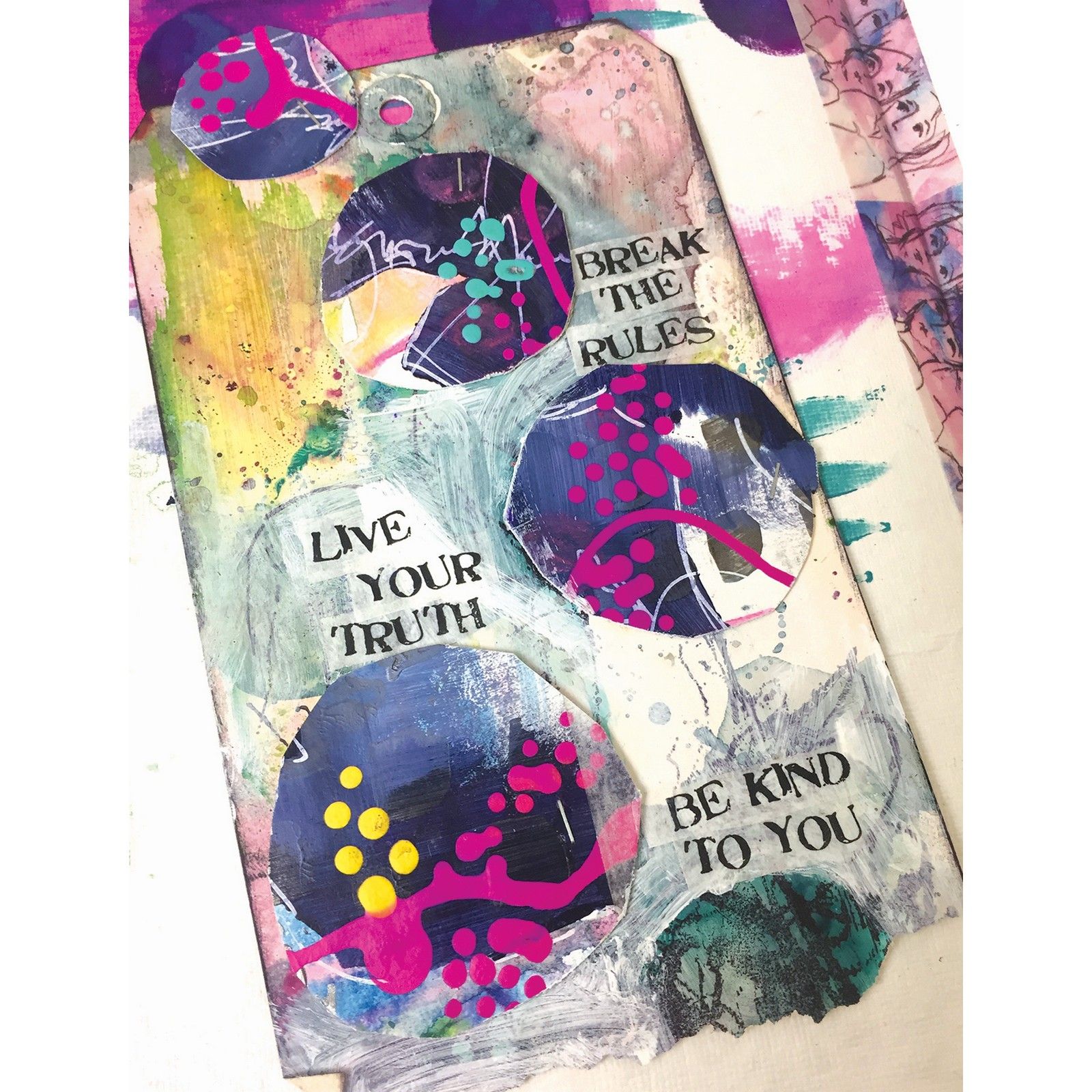 Ranger • Dina Wakley Media collage words 3x3" x20 tissue paper