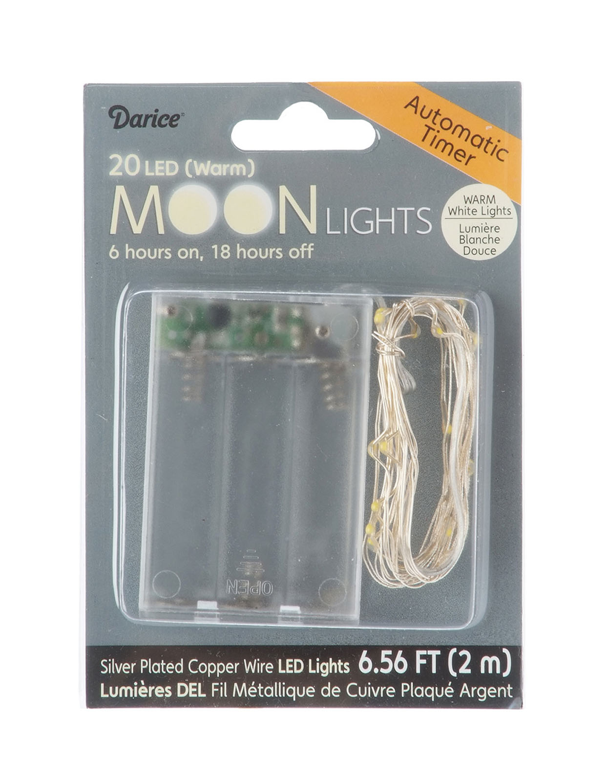 Darice • Moon lights led 20 warm white with timer
