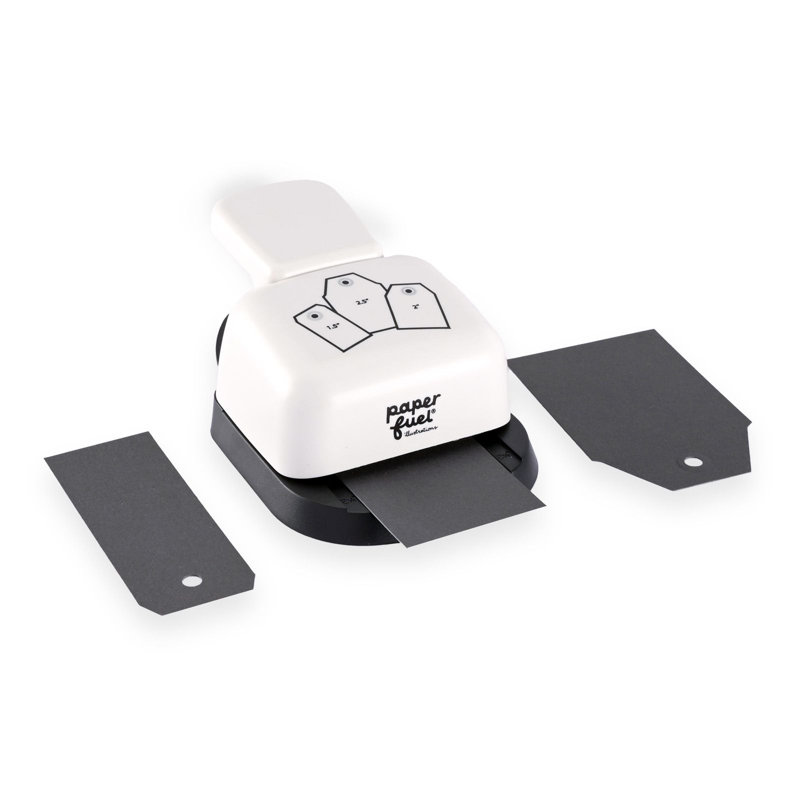 Paperfuel Perforatrice Etiquette 3 en 1, Plastique/Métal, Blanc, 14 x 8