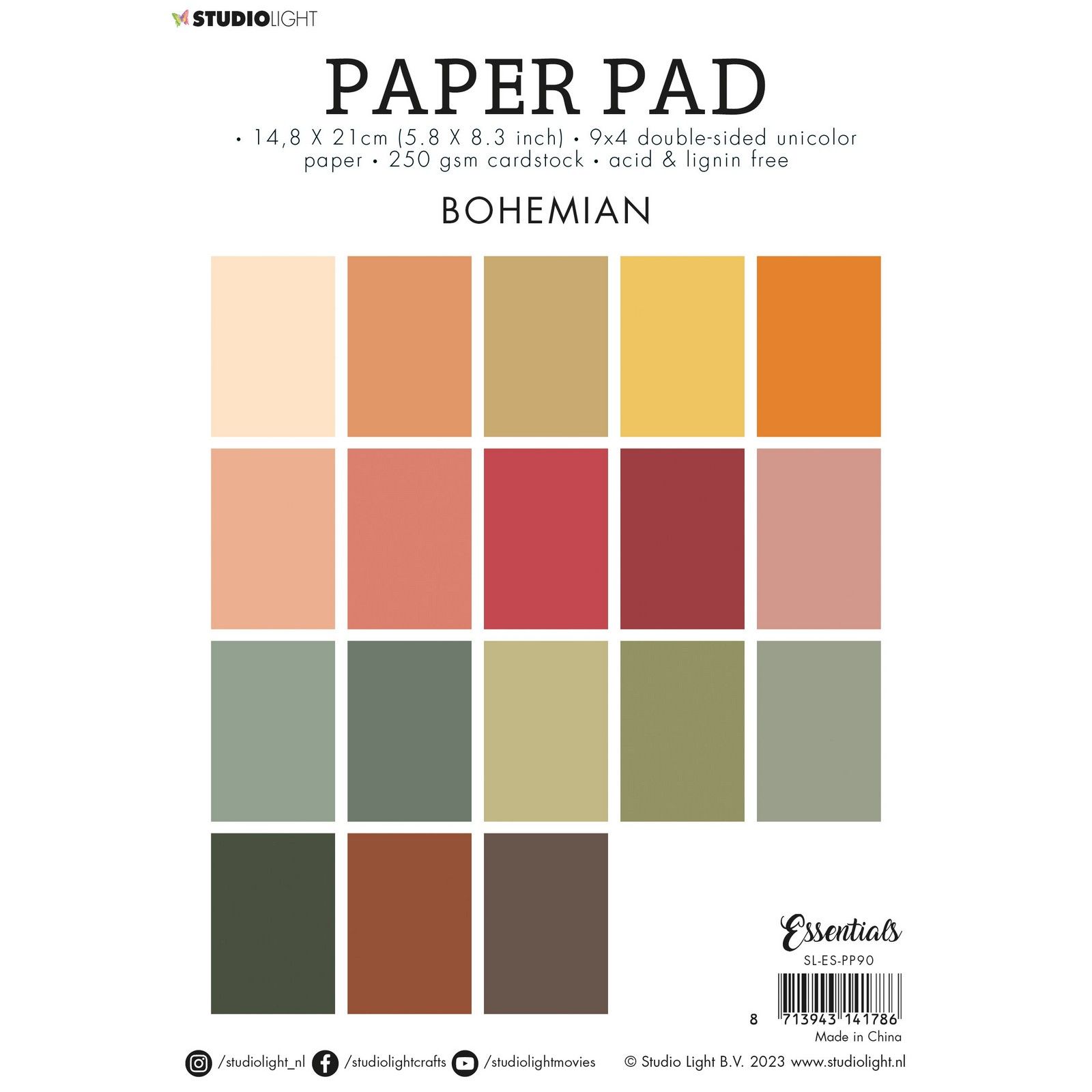 Studio Light • Essentials Paper Pad Unicolor Paper Bohemian